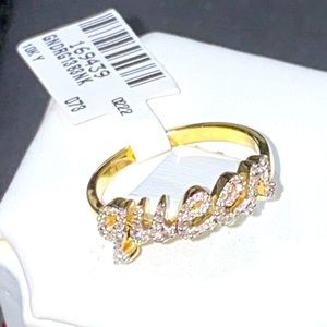 10k solid gold real diamond custom queen rint not plated not CZ free appraisal